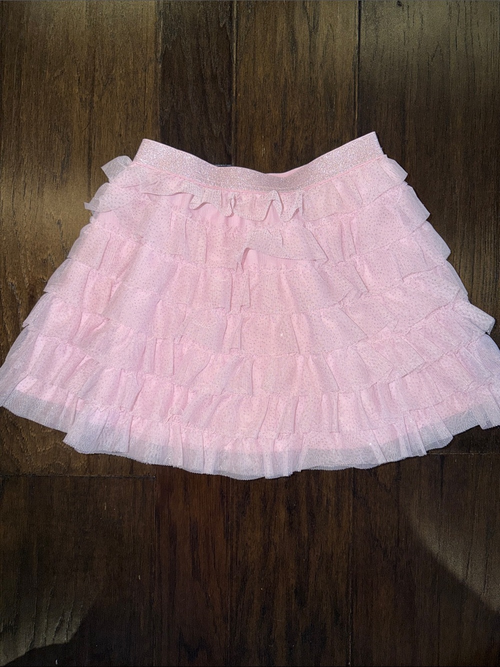 H&M girls Pink sparkle ruffles tulle skirt 5t/6